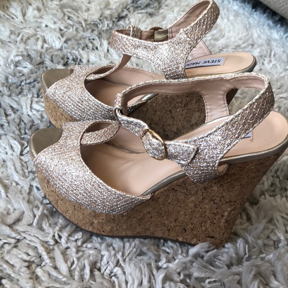 Steve Madden Havana Glitter Wedge Sz 6.5 - Picture 1 of 6